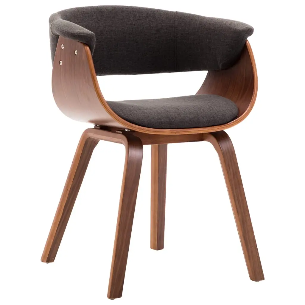 Dining Chair Grey Bent Wood and Fabric 283129 - Furniture