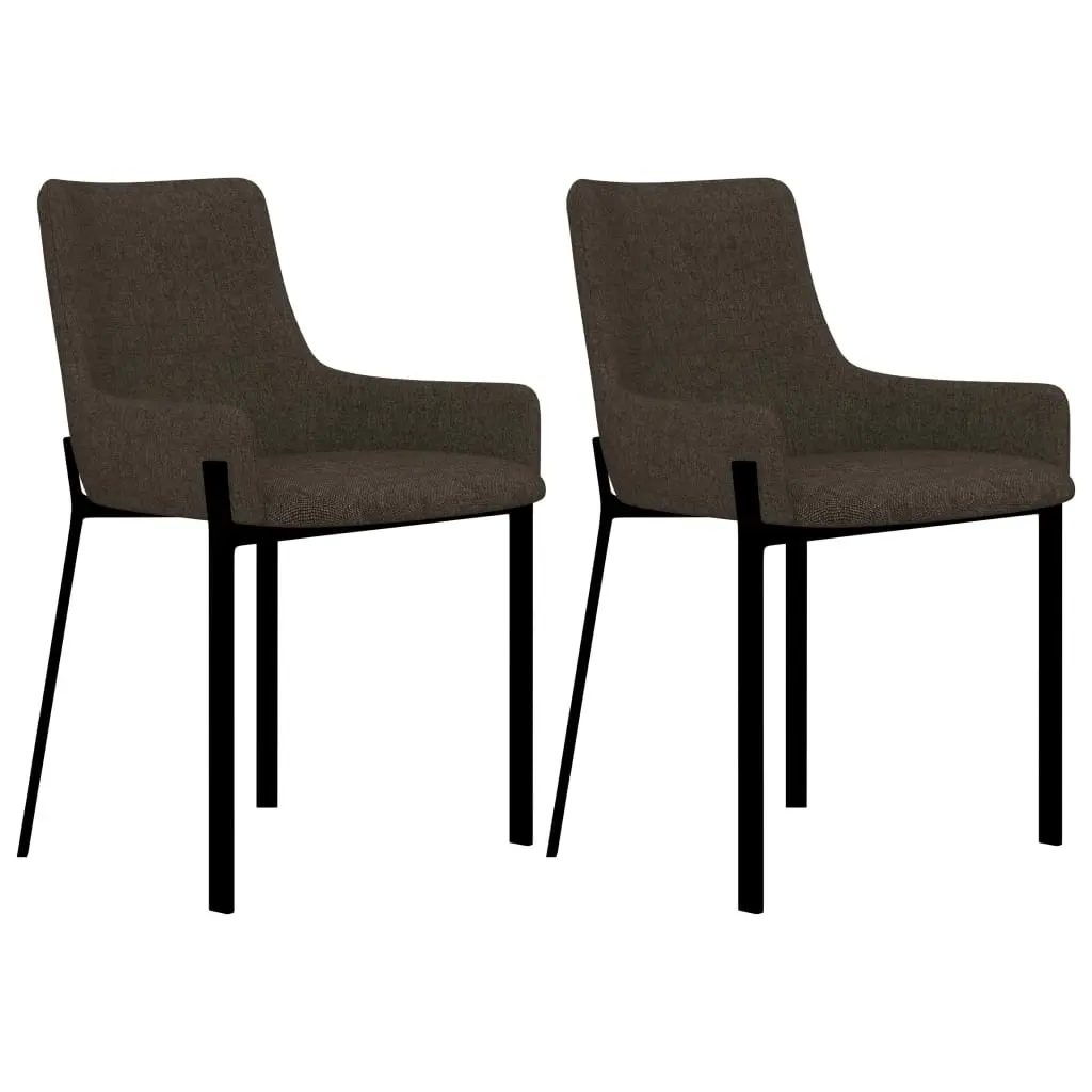 Dining Chairs 2 pcs Brown Fabric 282592 - Furniture