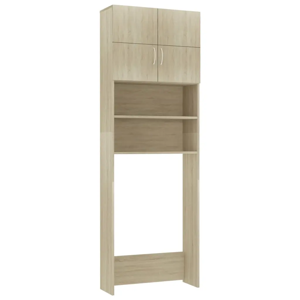 Washing Machine Cabinet Sonoma Oak 64x25.5x190 cm Engineered Wood 800030 - Home & Garden