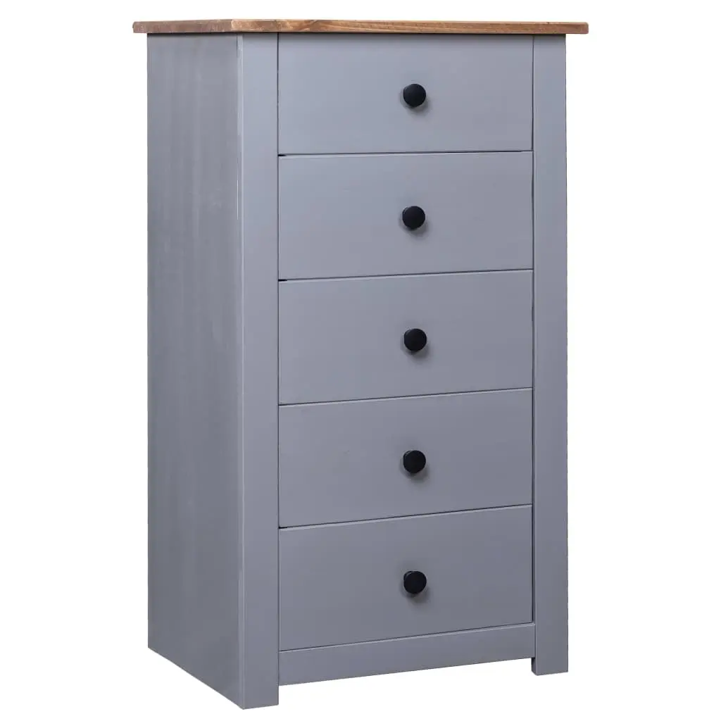 Sideboard Grey 46x40x89 cm Pine Panama Range 282650 - Furniture