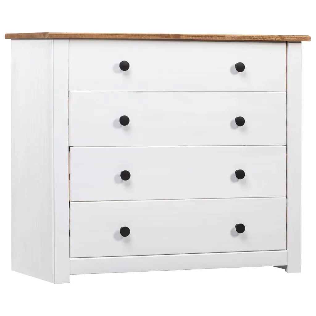 Side Cabinet White 80x40x73 cm Pine Panama Range 282660 - Furniture