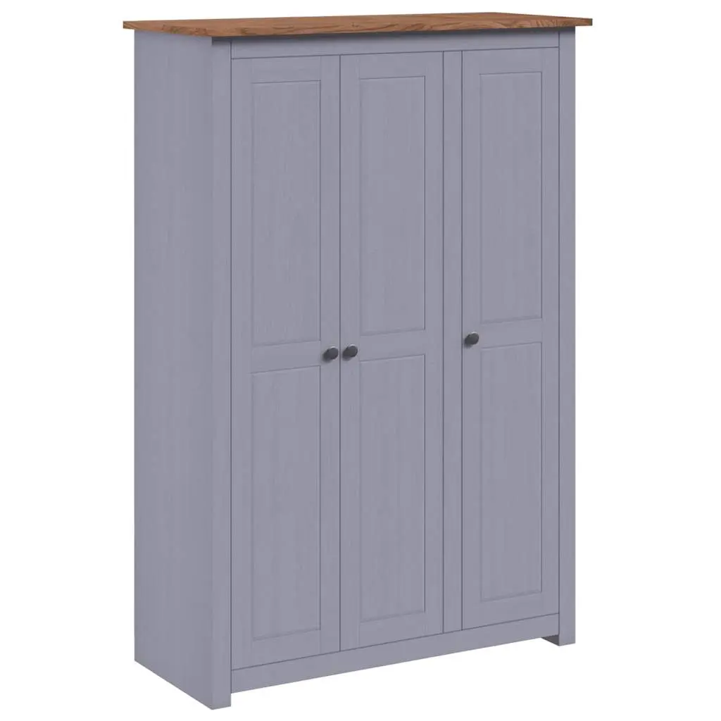 3-Door Wardrobe Grey 118x50x171.5 cm Pine Panama Range 282662