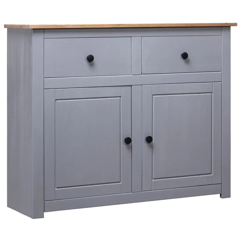Sideboard Grey 93x40x80 cm Solid Pinewood Panama Range 282698 - Furniture