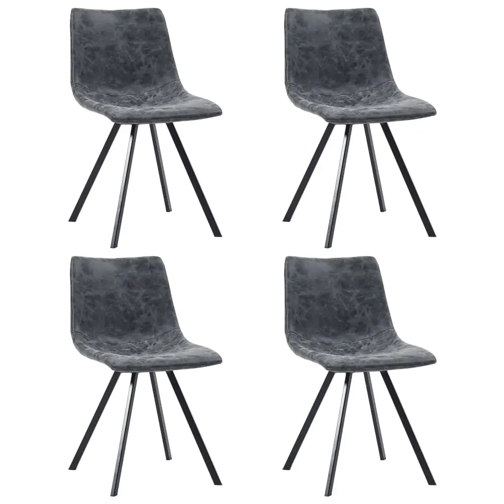 Dining Chairs 4 pcs Black Faux Leather 281478 - Furniture