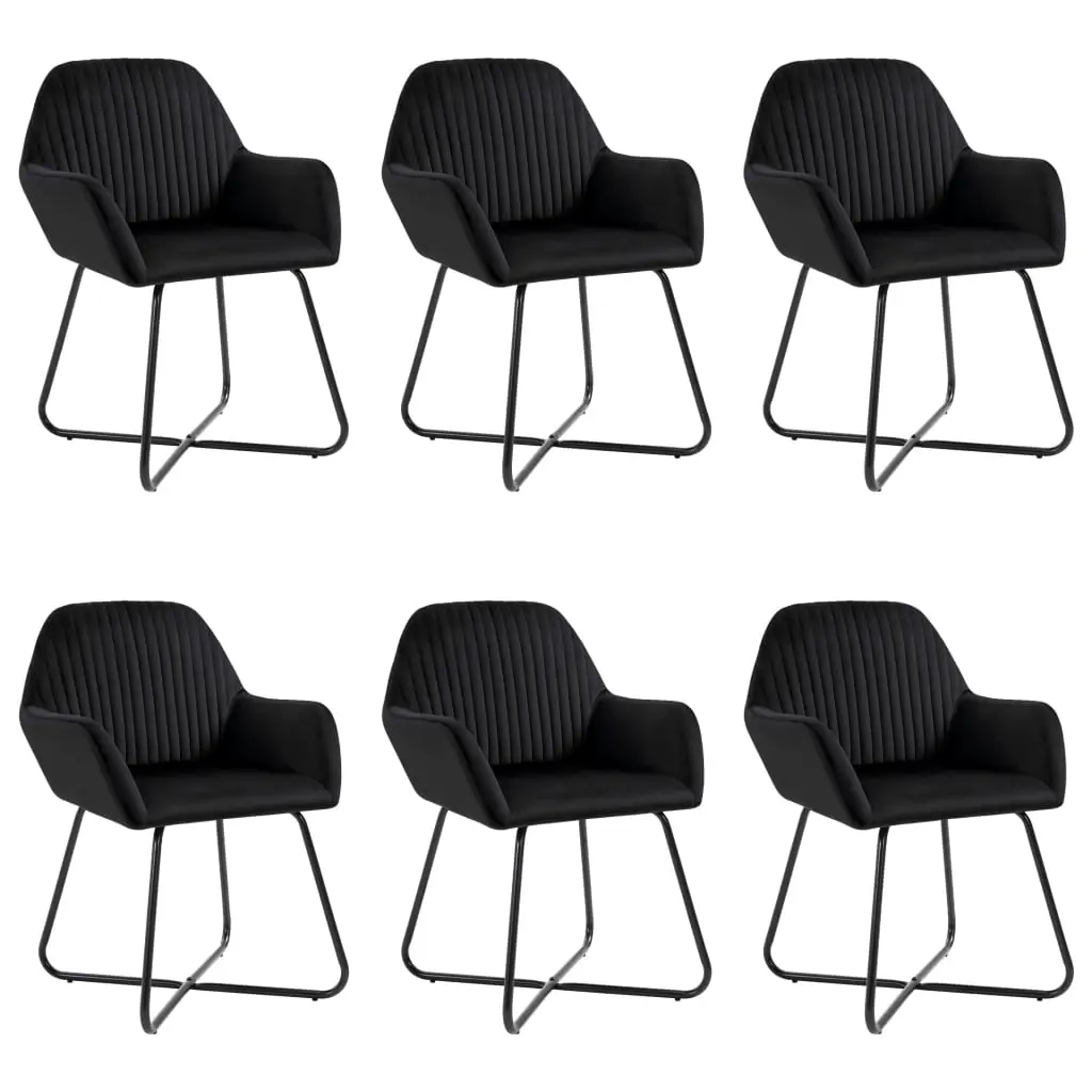 Dining Chairs 6 pcs Black Velvet 277012 - Furniture