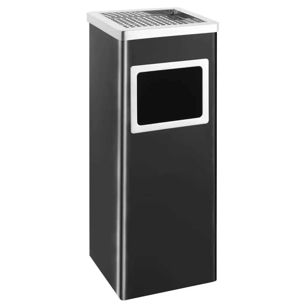 Ashtray Dustbin Hotel 36 L Steel Black 51091 - Home & Garden