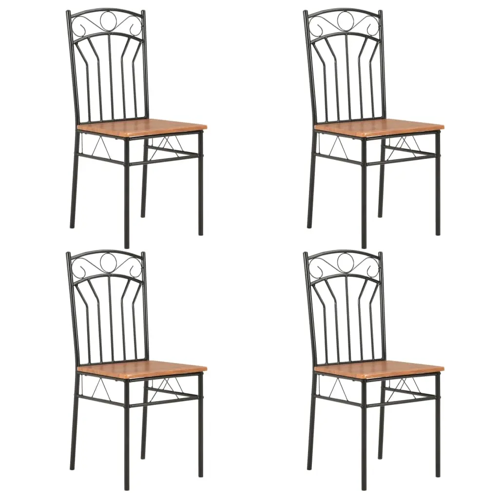 Dining Chairs 4 pcs Brown MDF 281398 - Shop Dining Chairs & Bar Stools