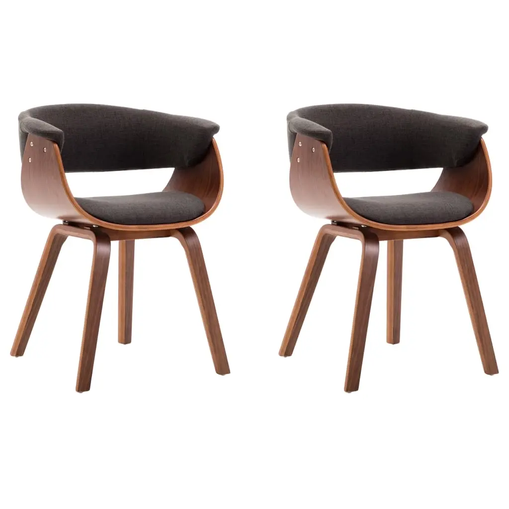 Dining Chairs 2 pcs Grey Bent Wood and Fabric 278727 - Furniture