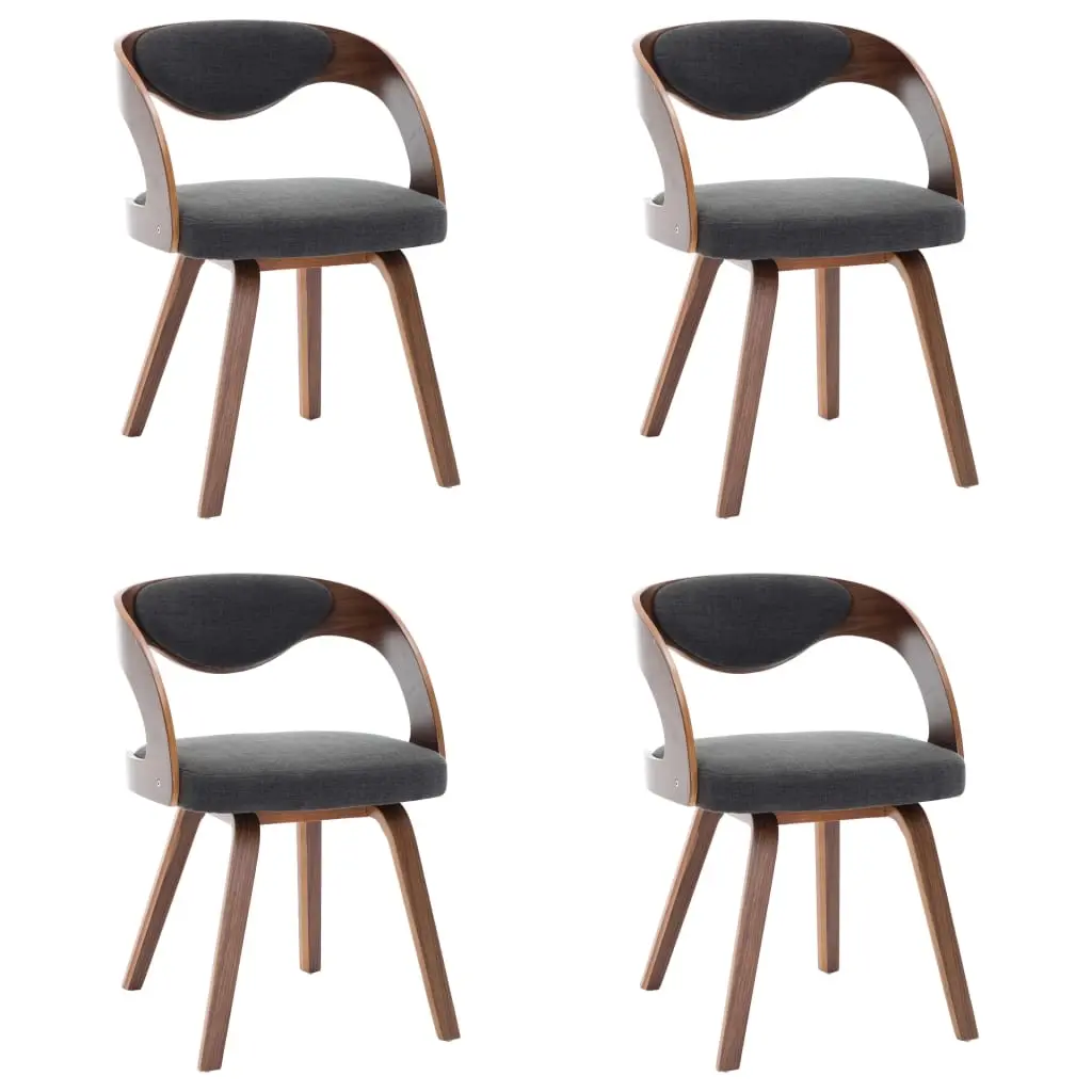 Dining Chairs 4 pcs Dark Grey Bent Wood and Fabric 278842 - Furniture