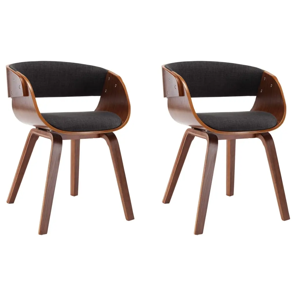 Dining Chairs 2 pcs Grey Bent Wood and Fabric 278859 - Furniture