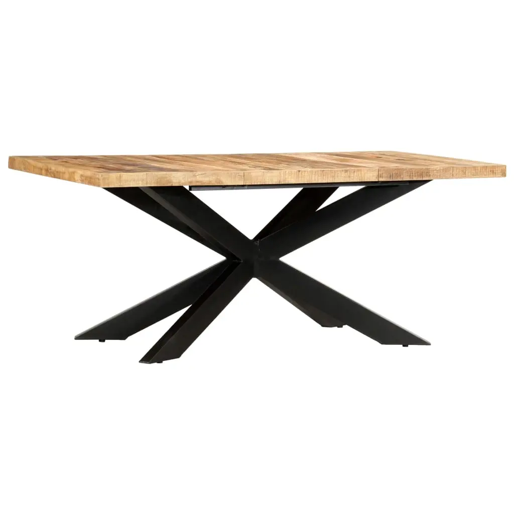 Dining Table 180x90x76 cm Solid Rough Mango Wood 285963 - Furniture