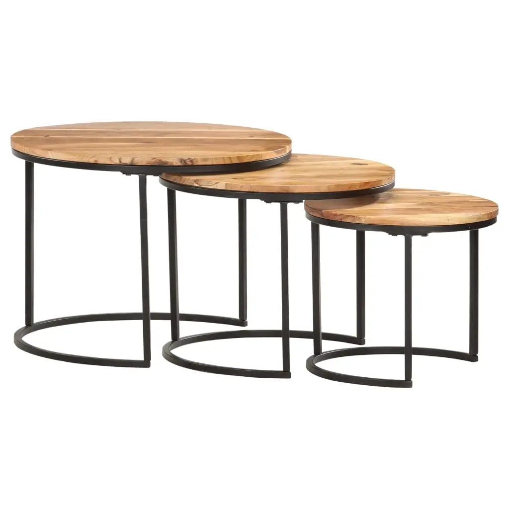 Nesting Tables 3 pcs Solid Wood Acacia 286185 - Furniture
