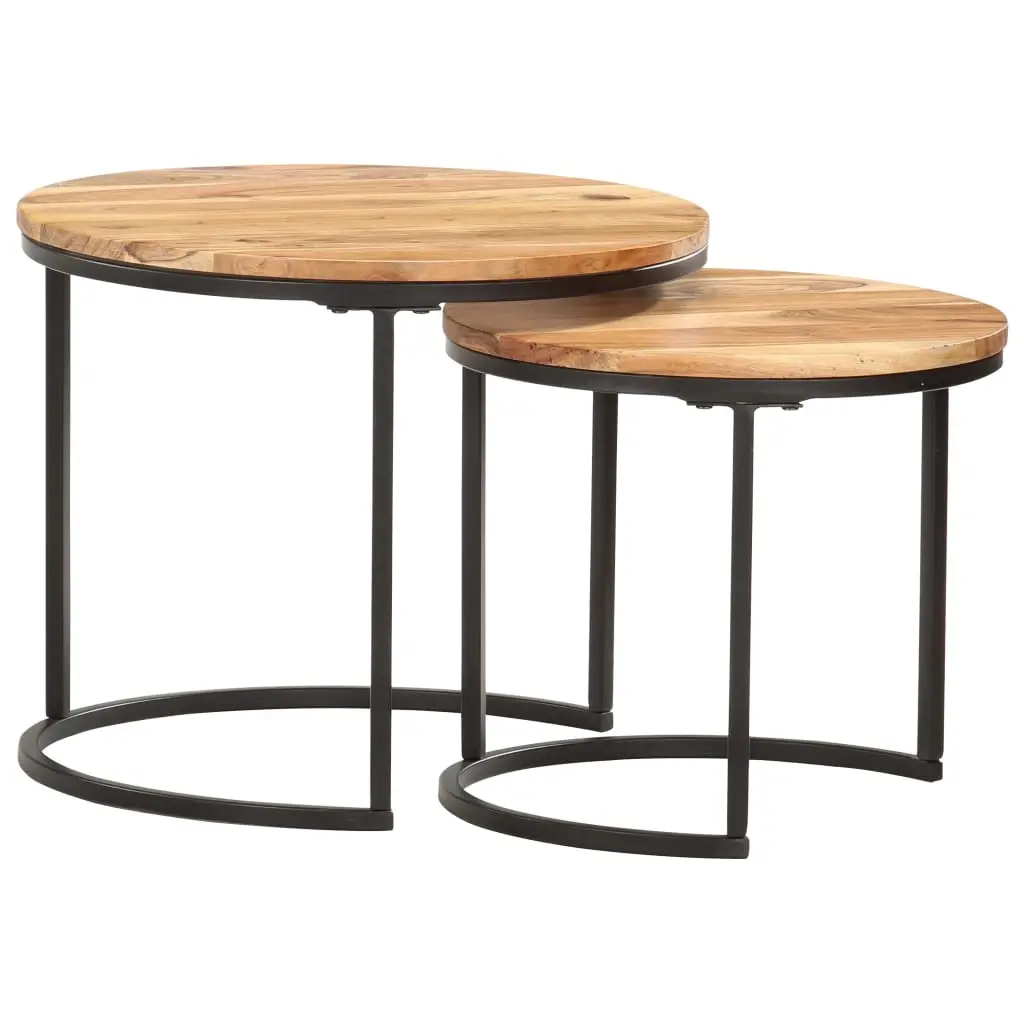 Nesting Tables 2 pcs Solid Wood Acacia 286186 - Furniture