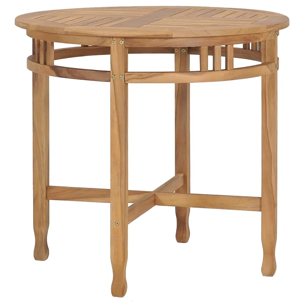 Dining Table Ø 80 cm Solid Teak Wood 49427 - Furniture