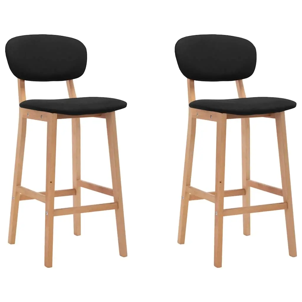 Bar Stools 2 pcs Black Fabric 289373 - Furniture