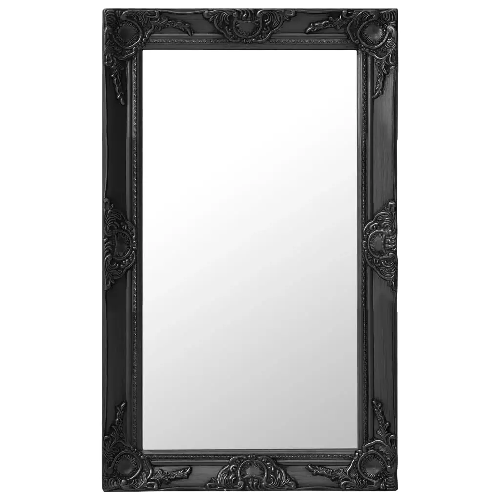 Wall Mirror Baroque Style 50x80 cm Black 320323 - Home & Garden
