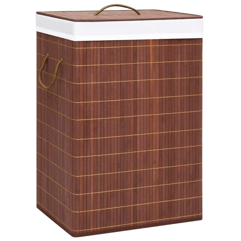 Bamboo Laundry Basket with 2 Sections Brown 72 L 320747 - Home & Garden