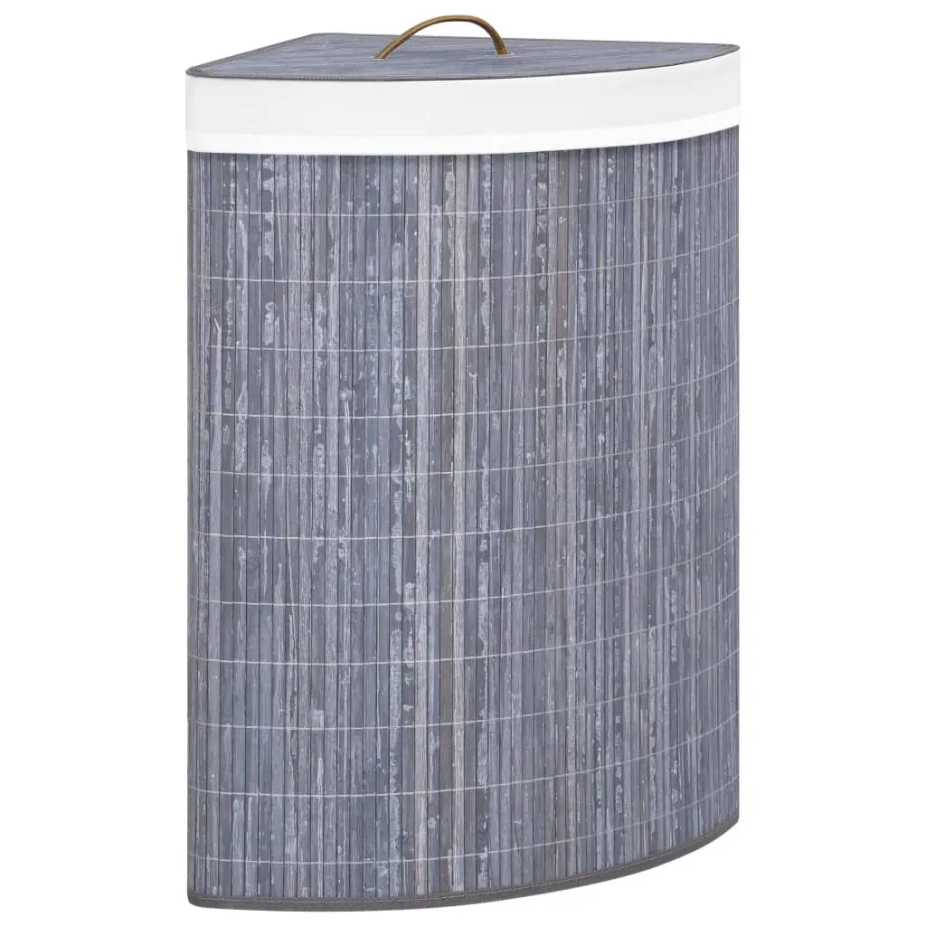 Bamboo Corner Laundry Basket Grey 60 L 320761 - Home & Garden