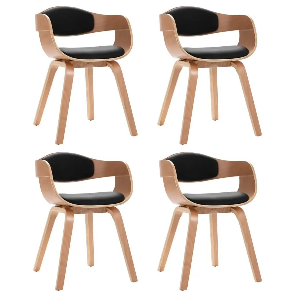 Dining Chairs 4 pcs Bent Wood and Faux Leather 3054818 - Furniture