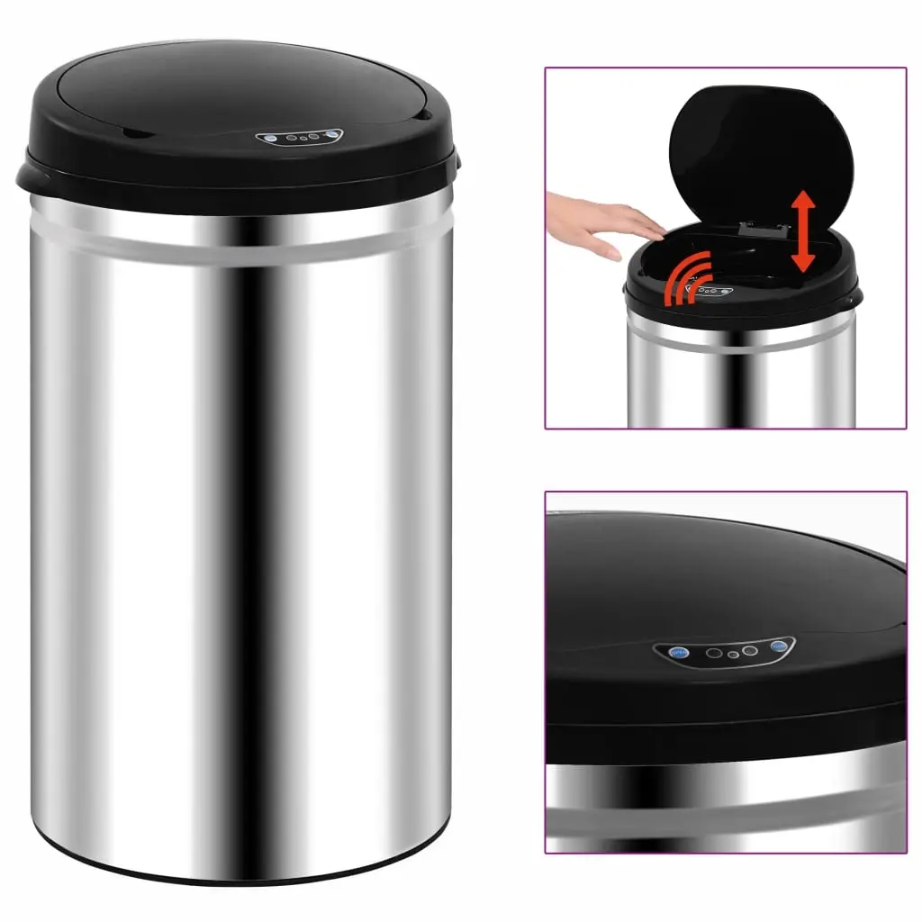 Automatic Sensor Dustbin 40 L Stainless Steel 322693 - Home & Garden