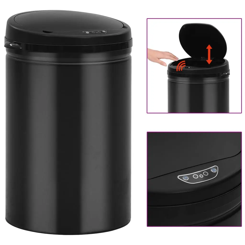Automatic Sensor Dustbin 30 L Carbon Steel Black 322698 - Home & Garden