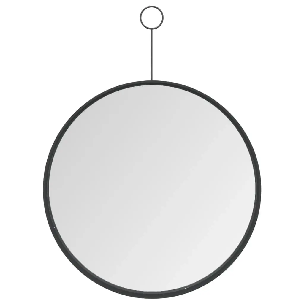 Hanging Mirror with Hook Black 30 cm 322307 - Home & Garden