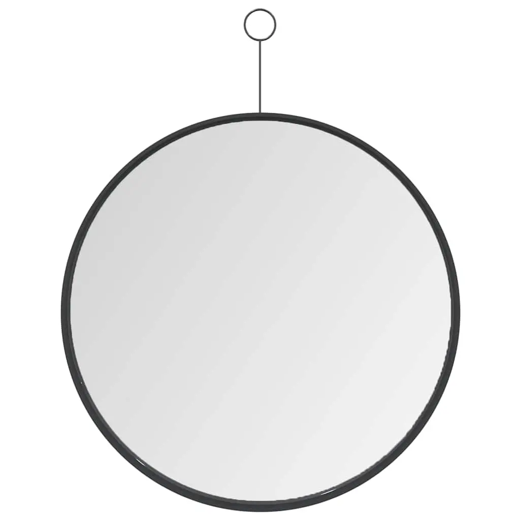 Hanging Mirror with Hook Black 40 cm 322308 - Home & Garden