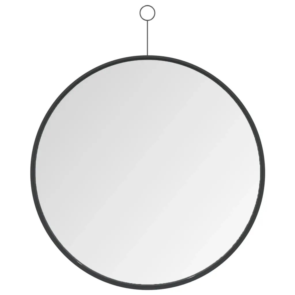 Hanging Mirror with Hook Black 50 cm 322309 - Home & Garden
