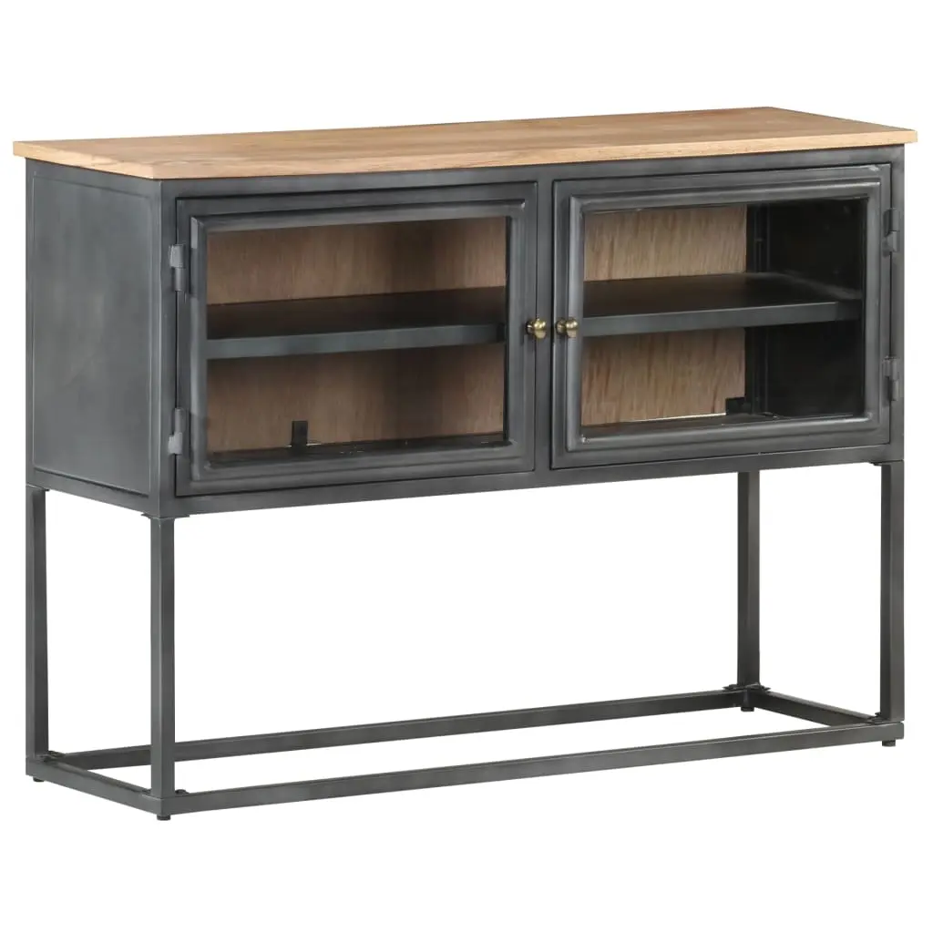 Sideboard Grey 100x30x70 cm Solid Acacia Wood 323502 - Furniture