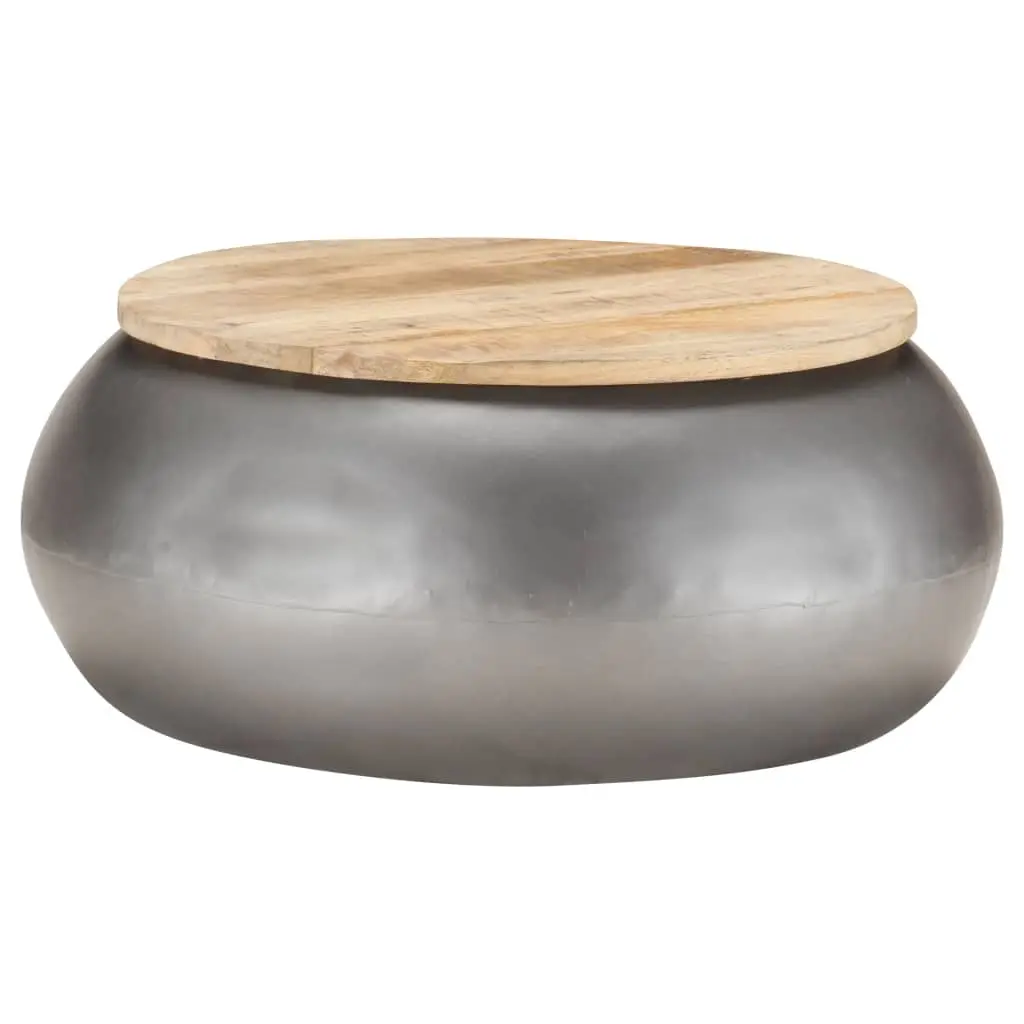 Coffee Table Grey 68x68x30 cm Solid Mango Wood 323531 - Furniture