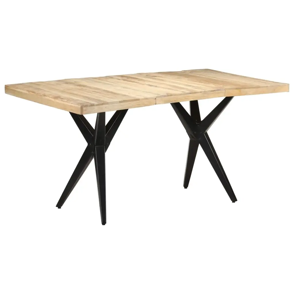 Dining Table 160x80x76 cm Rough Mango Wood 323566 - Furniture