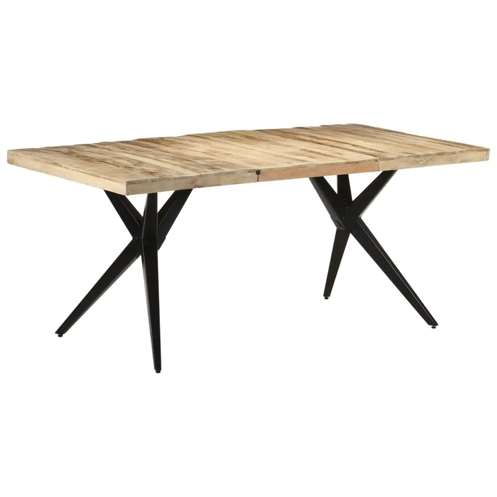 Dining Table 180x90x76 cm Rough Mango Wood 323569 - Furniture