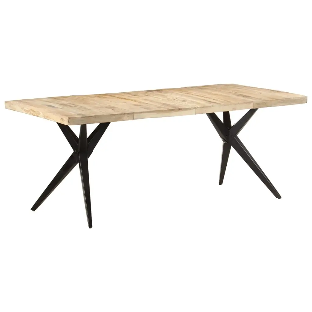 Dining Table 200x90x76 cm Rough Mango Wood 323572 - Furniture