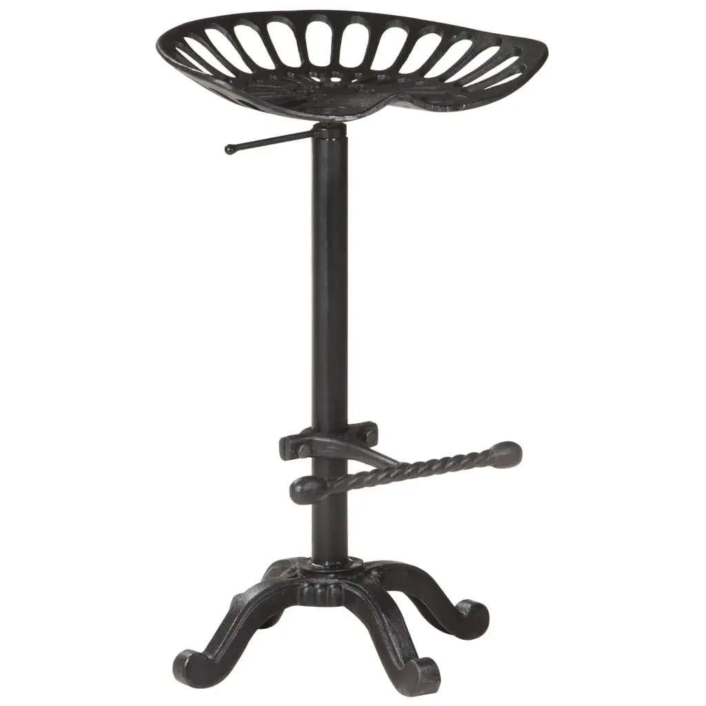 Bar Stool Black Cast Iron 321044 - Furniture