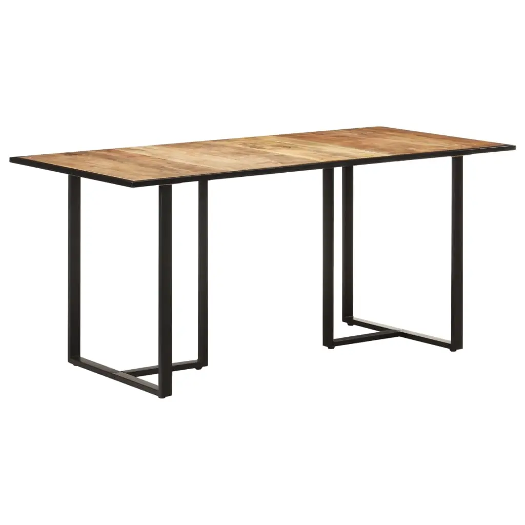 Dining Table 160 cm Rough Mango Wood 320693 - Furniture