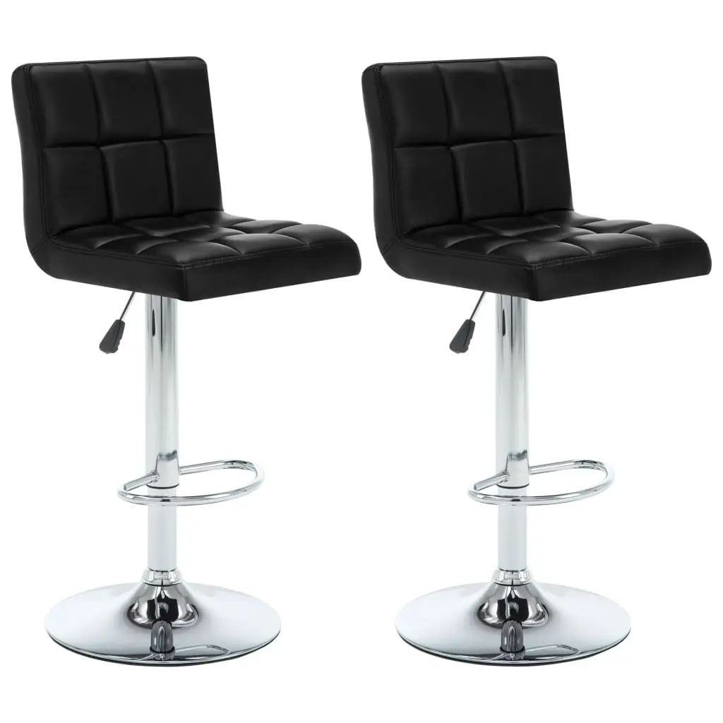 Bar Stools 2 pcs Black Faux Leather 323634 - Furniture