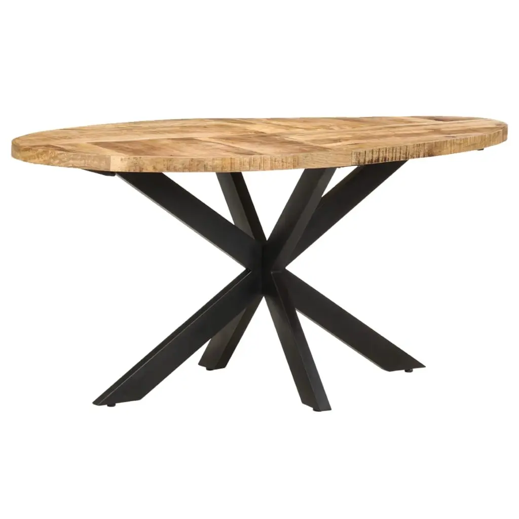 Dining Table 160x90x75 cm Rough Mango Wood 321672 - Furniture