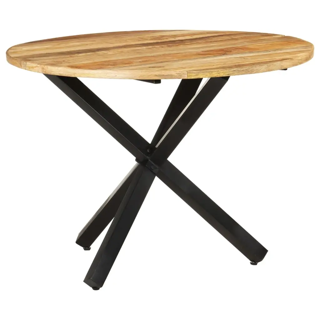 Dining Table Round 100x100x75 cm Rough Mango Wood 321681 - Furniture