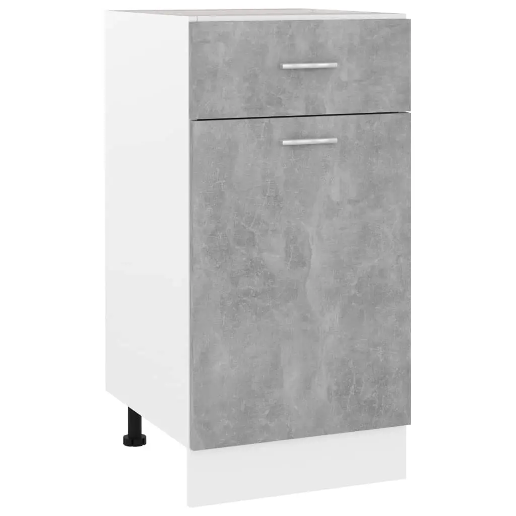 Drawer Bottom Cabinet Concrete Grey 40x46x81.5 cm Engineered Wood 801216 - Furniture