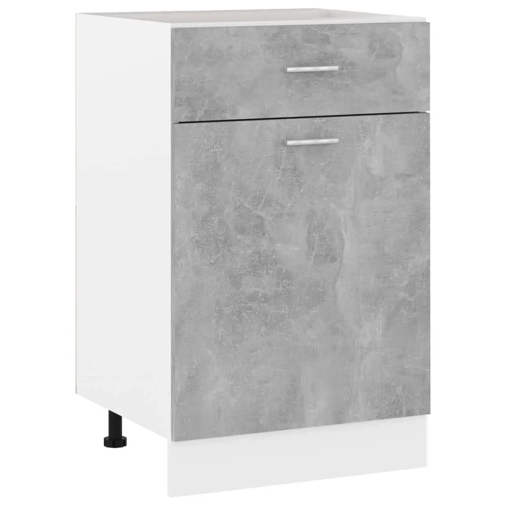 Drawer Bottom Cabinet Lyon Concrete Grey 50x46x81.5 cm Engineered Wood 801224 - Furniture