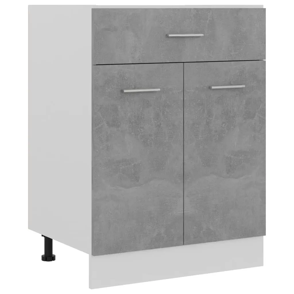 Drawer Bottom Cabinet Concrete Grey 60x46x81.5 cm Engineered Wood 801232 - Furniture