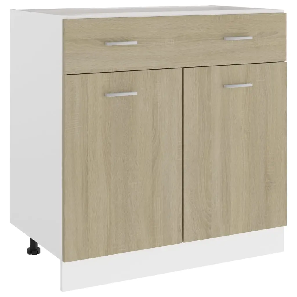 Drawer Bottom Cabinet Sonoma Oak 80x46x81.5 cm Engineered Wood 801239 - Furniture