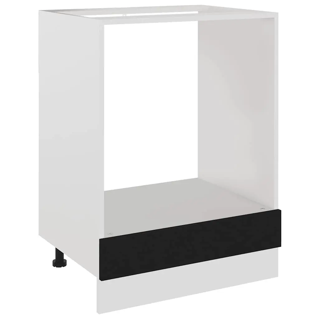 Oven Cabinet Lyon Black 60x46x81.5 cm Engineered Wood 802498 - Furniture