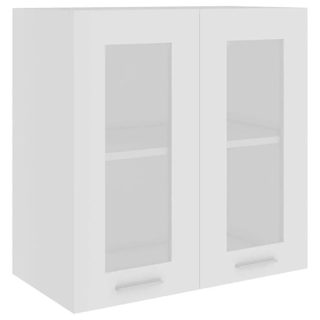 Hanging Glass Cabinet Lyon White 60x31x60 cm Engineered Wood 802521 - Furniture