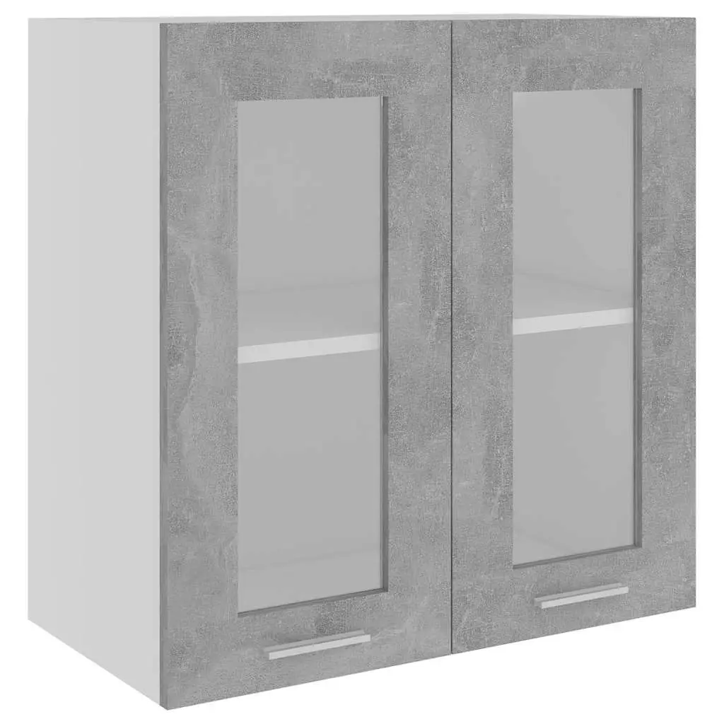 Hanging Glass Cabinet Lyon Concrete Grey 60x31x60 cm Engineered Wood 802525 - Furniture
