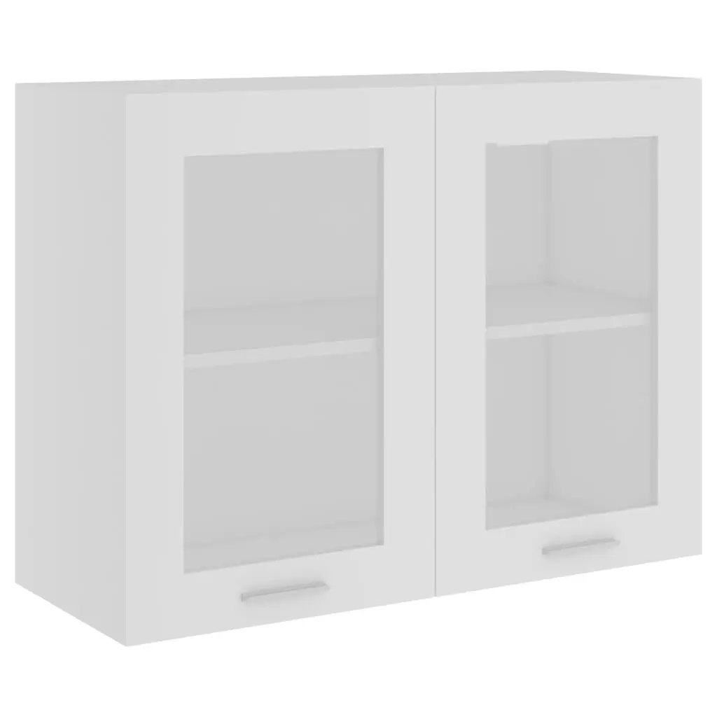 Hanging Glass Cabinet Lyon White 80x31x60 cm Engineered Wood 802529 - Furniture