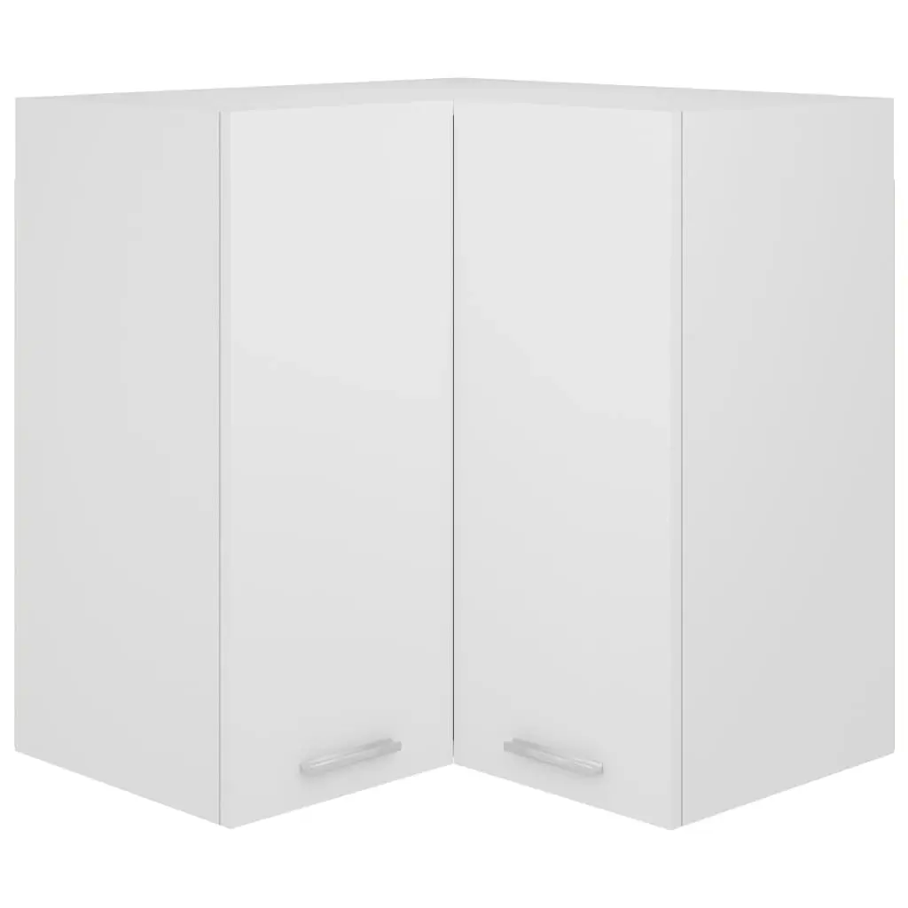 Hanging Corner Cabinet Lyon White 57x57x60 cm Engineered Wood 802537 - Furniture