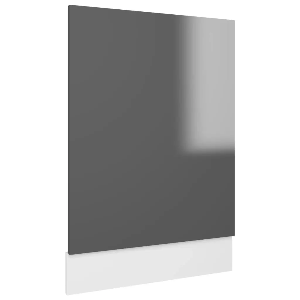 Dishwasher Panel Lyon High Gloss Grey 45x3x67 cm Engineered Wood 802561 - Home & Garden