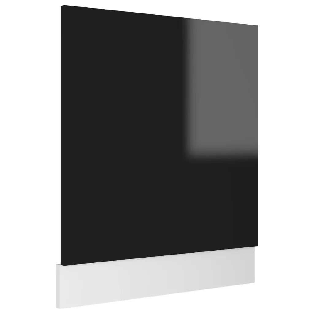 Dishwasher Panel Lyon High Gloss Black 59.5x3x67 cm Engineered Wood 802568 - Home & Garden