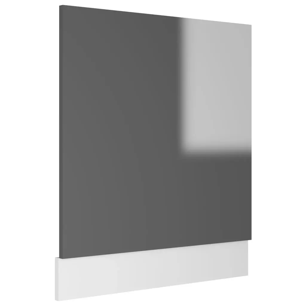 Dishwasher Panel Lyon High Gloss Grey 59.5x3x67 cm Engineered Wood 802569 - Home & Garden